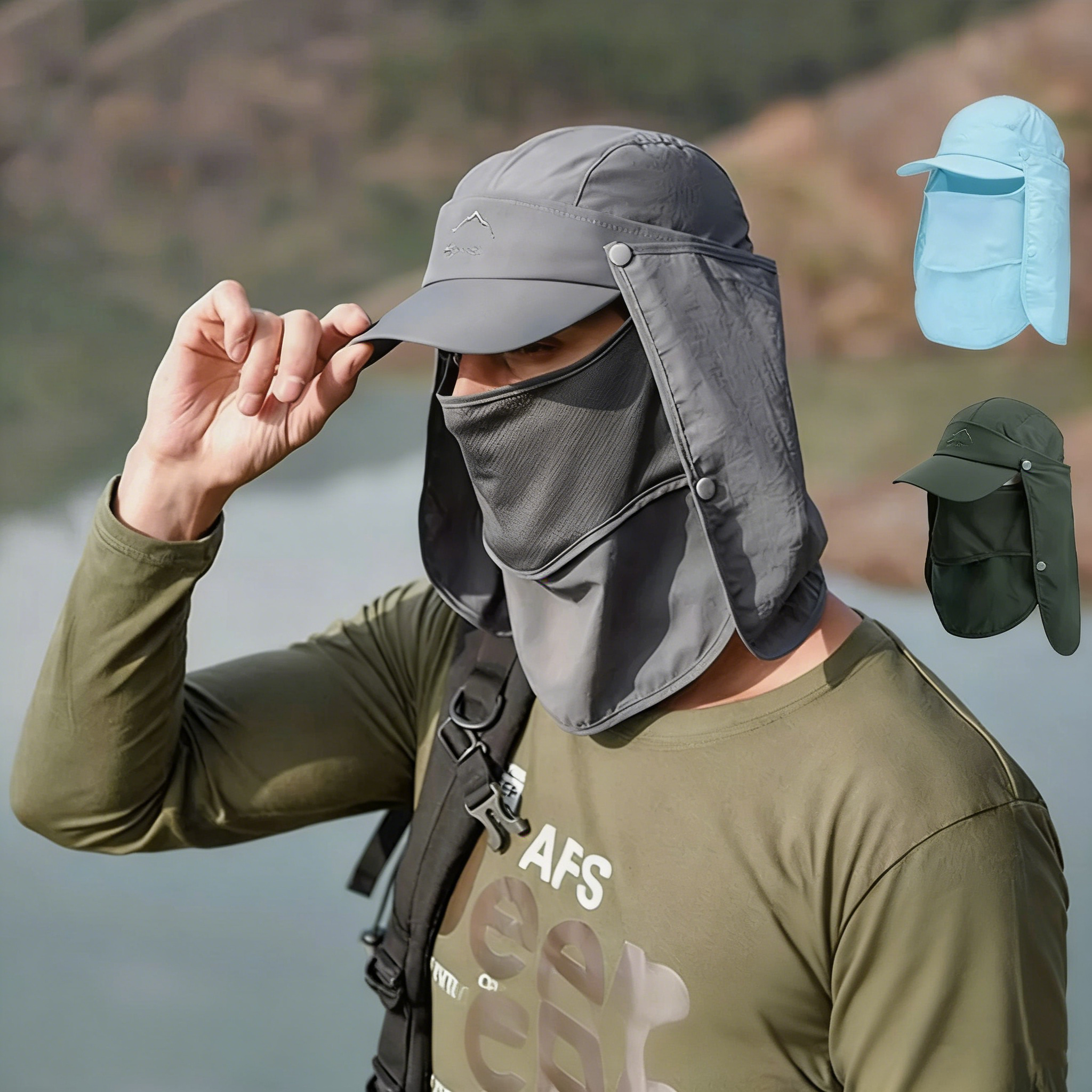 Unisex Camping Hiking Fishing Mask Hat Cap UV Protection Outdoor Fly Proof Cover