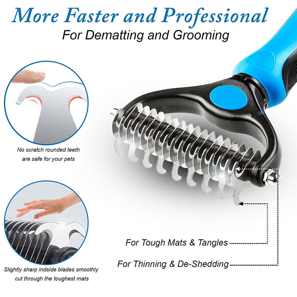 Dog Pet Cat Grooming Comb Brush Undercoat Rake Dematting Deshedding