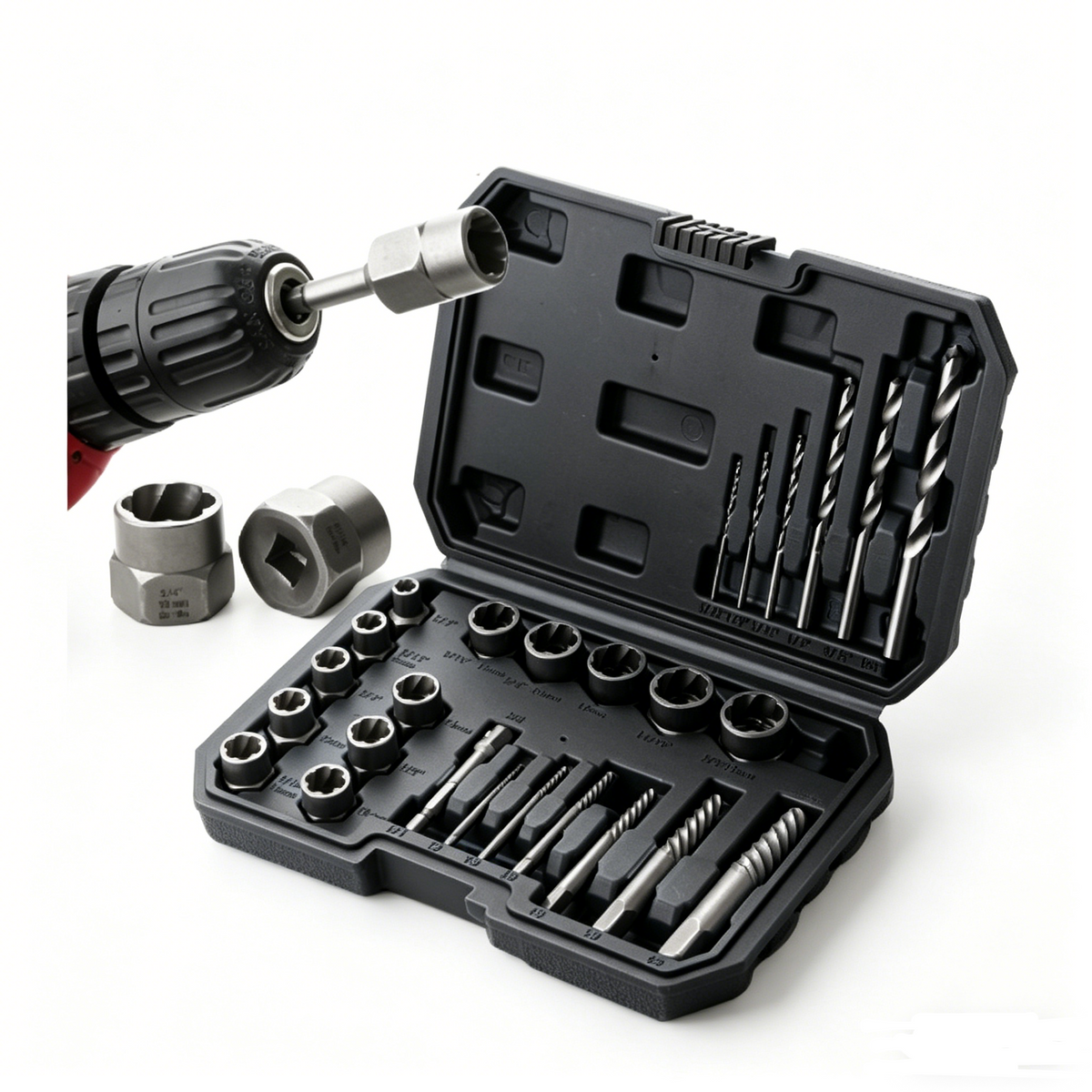 26PCS Easy Out Stripped Screw Remover Socket Set Tool