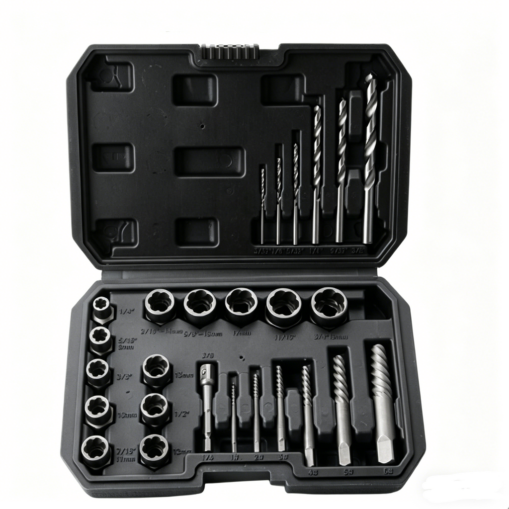 26PCS Easy Out Stripped Screw Remover Socket Set Tool