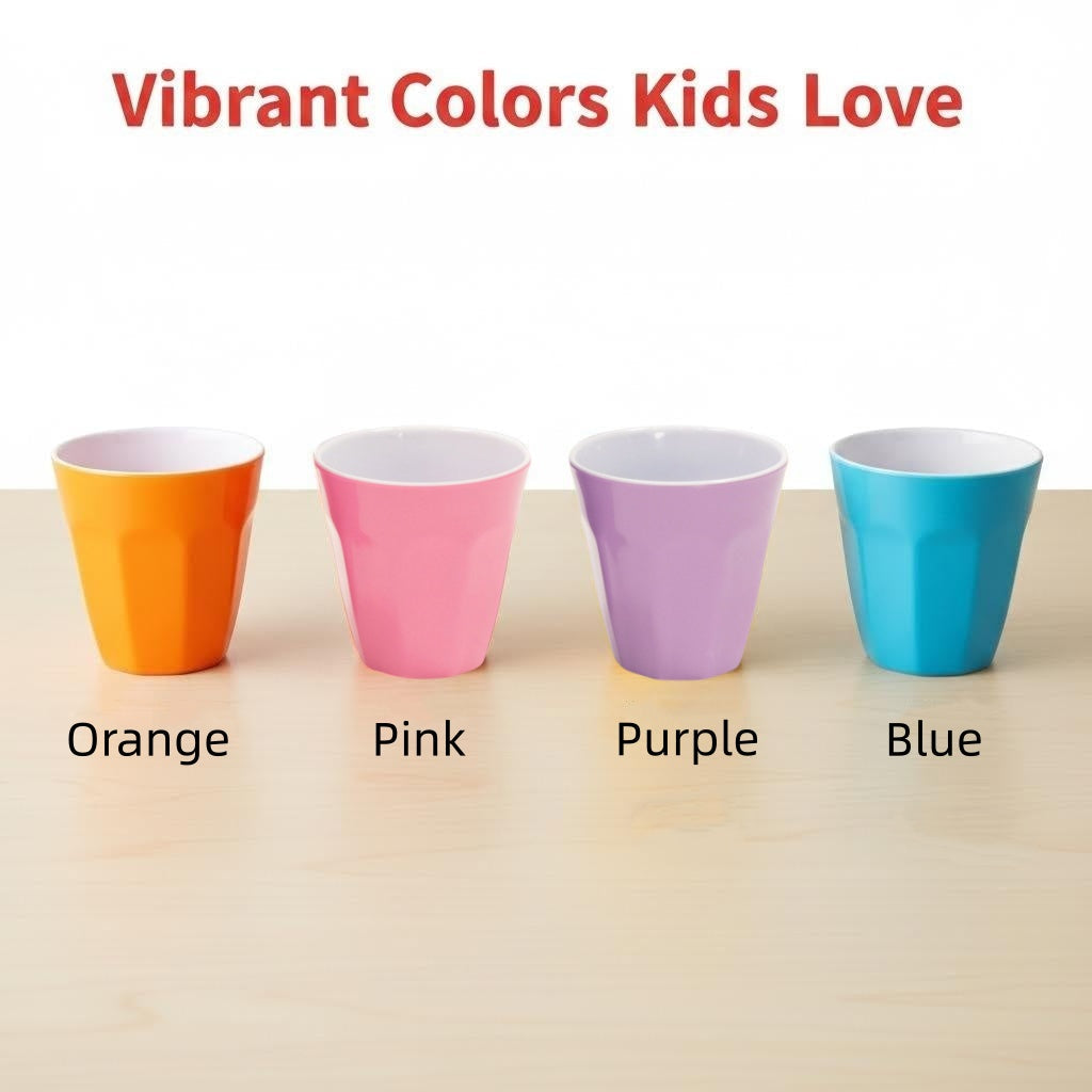 300ML Melamine Cups, Set of 6 Kids Children Dishwasher Safe