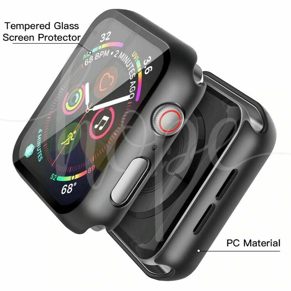 Case Cover Apple Watch iWatch 8/7/6/5/4/3/2/SE 45 44 42 41 40 38 Tempered Glass