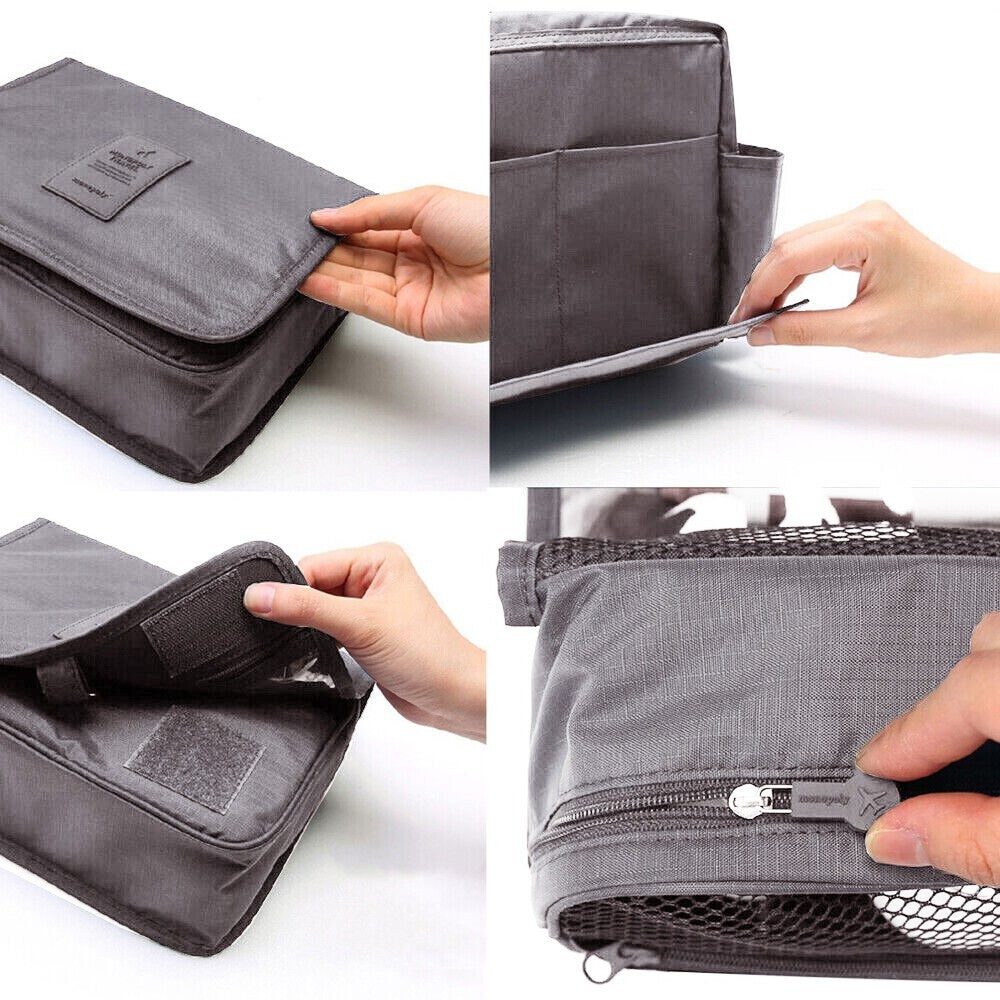 Travel Cosmetic Storage MakeUp Bag Folding Hanging Toiletry Wash Organizer Pouch