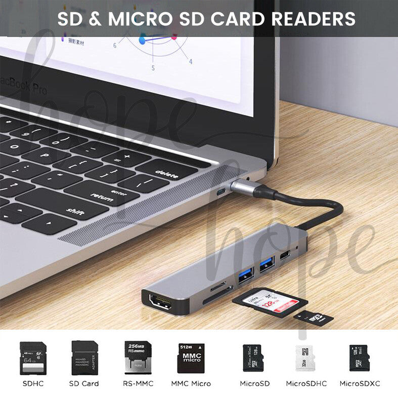 6in1/8in1/11in1 USB-C Type C Hub HDMI USB 3.0 HUB Adapter For MacBook Pro iPad