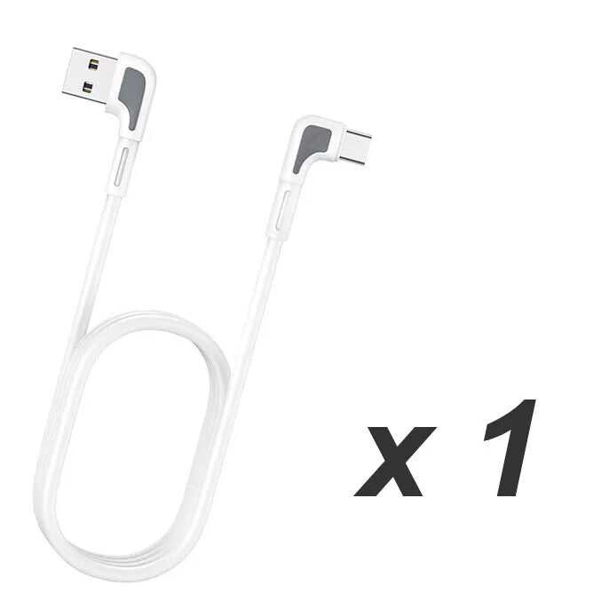 PD 65W Fast Charging Data Cable USB A to USB C 90 Degree USB to Type C Charging