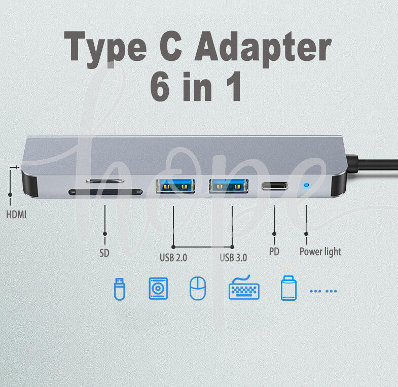 6in1/8in1/11in1 USB-C Type C Hub HDMI USB 3.0 HUB Adapter For MacBook Pro iPad