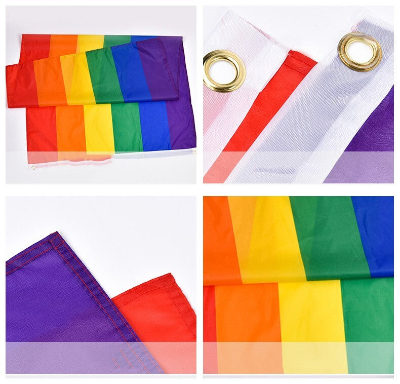 Large Progress Pride Flag Rainbow Black and Brown LGBTQ Flag Heavy Duty 90x150cm