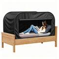 Pop Up Bed Tent Black Bed Canopy Shelter Cabin Indoor Privacy