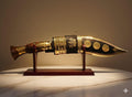 Handcrafted Nepali Khukuri: Brass and Wood Gurkha Knife with Stand