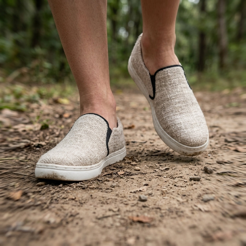 Natural Beige Hemp Slip-On Shoes – Undyed Organic Hemp Shoes