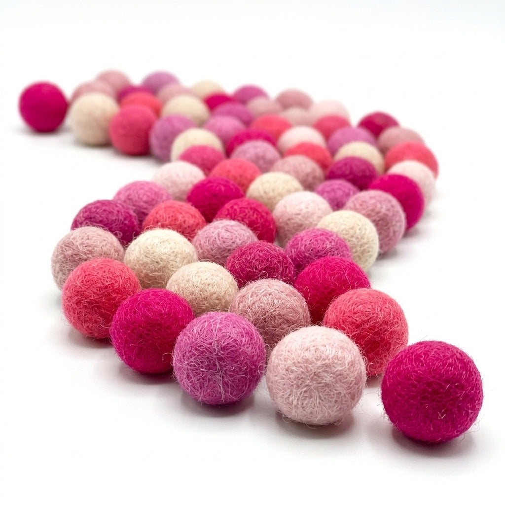 1.5 cm Wool Felt Balls | 100 Pack | Handmade in Nepal | 12 Colours | Craft Supplies