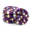 Plum Violet / Purple Wool Felt Coasters – Set of 4