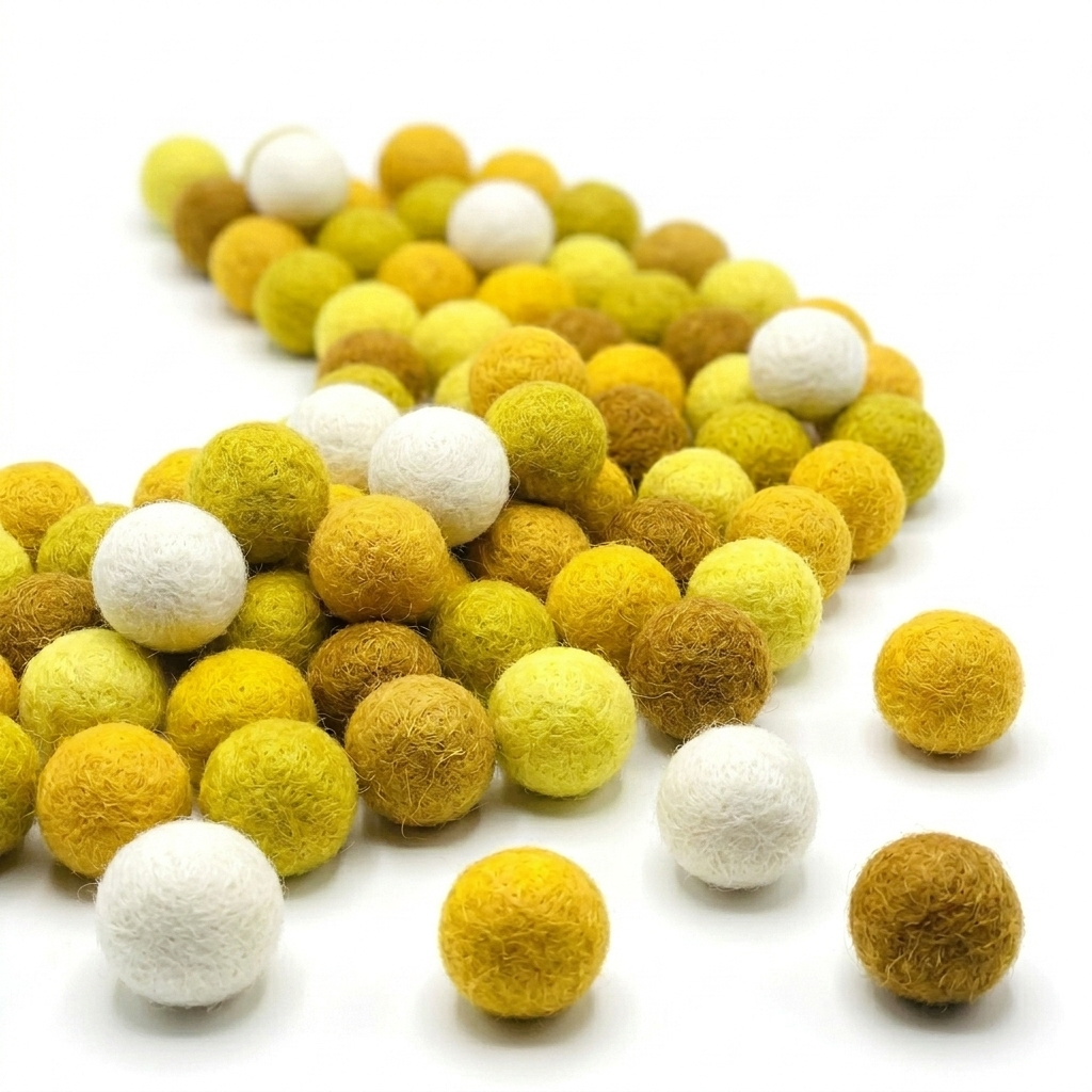 1.5 cm Wool Felt Balls | 100 Pack | Handmade in Nepal | 12 Colours | Craft Supplies