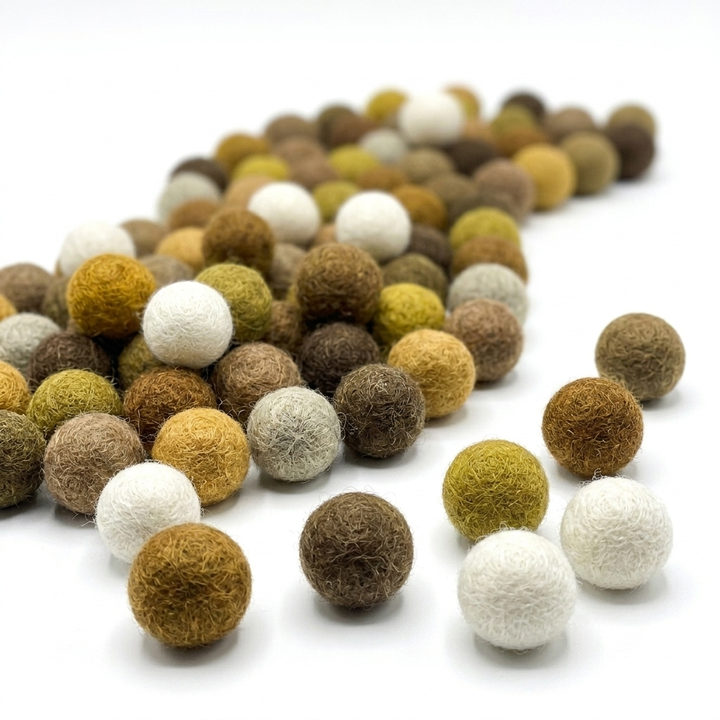1.5 cm Wool Felt Balls | 100 Pack | Handmade in Nepal | 12 Colours | Craft Supplies