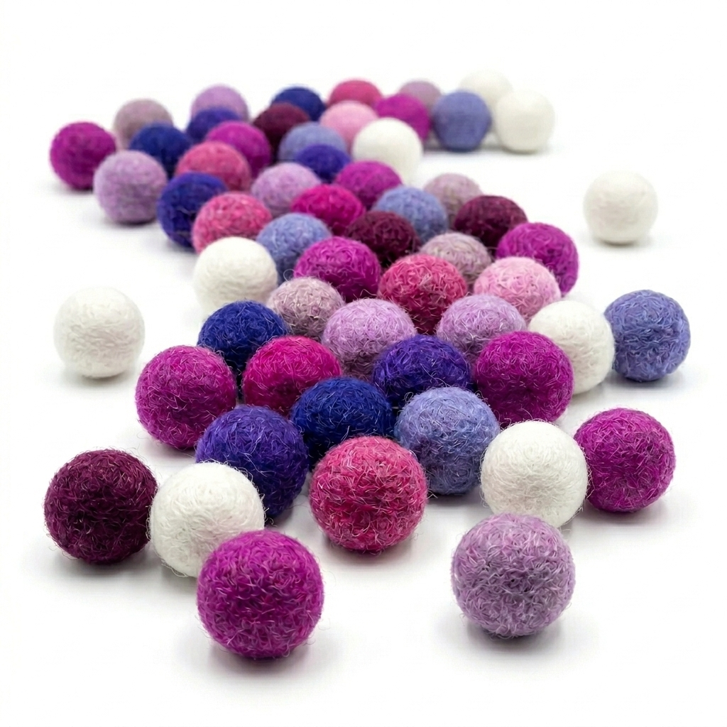 1.5 cm Wool Felt Balls | 100 Pack | Handmade in Nepal | 12 Colours | Craft Supplies