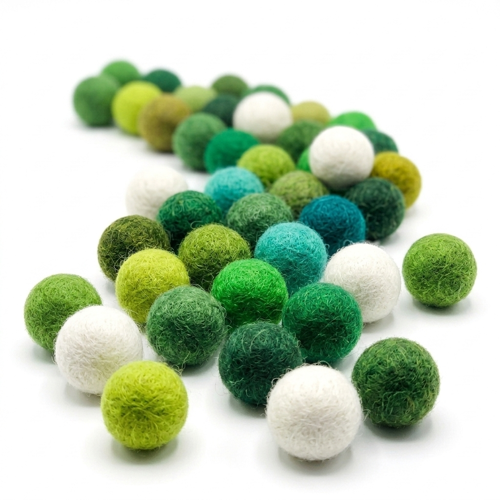 1.5 cm Wool Felt Balls | 100 Pack | Handmade in Nepal | 12 Colours | Craft Supplies