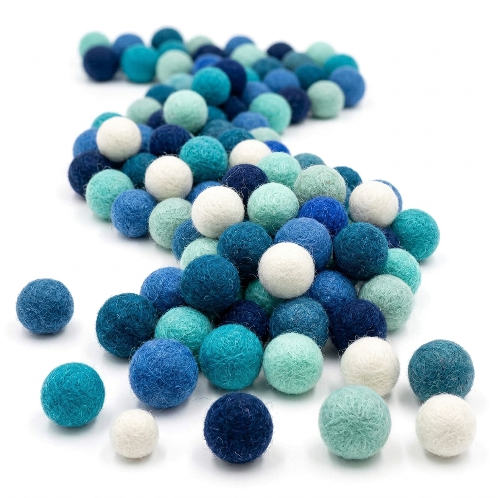 1.5 cm Wool Felt Balls | 100 Pack | Handmade in Nepal | 12 Colours | Craft Supplies