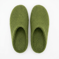 Wool Felt Slippers – Handmade 100% NZ Wool Unisex House Shoes | Green & Olive