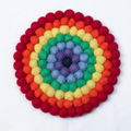 Rainbow Wool Felt Trivet Heat Mat – Handmade Pot Mat