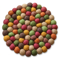 Harvest Garden Round Wool Felt Trivet Heat Mat – Handmade Pot Mat