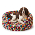 Multicolour Wool Felt Ball Dog Bed