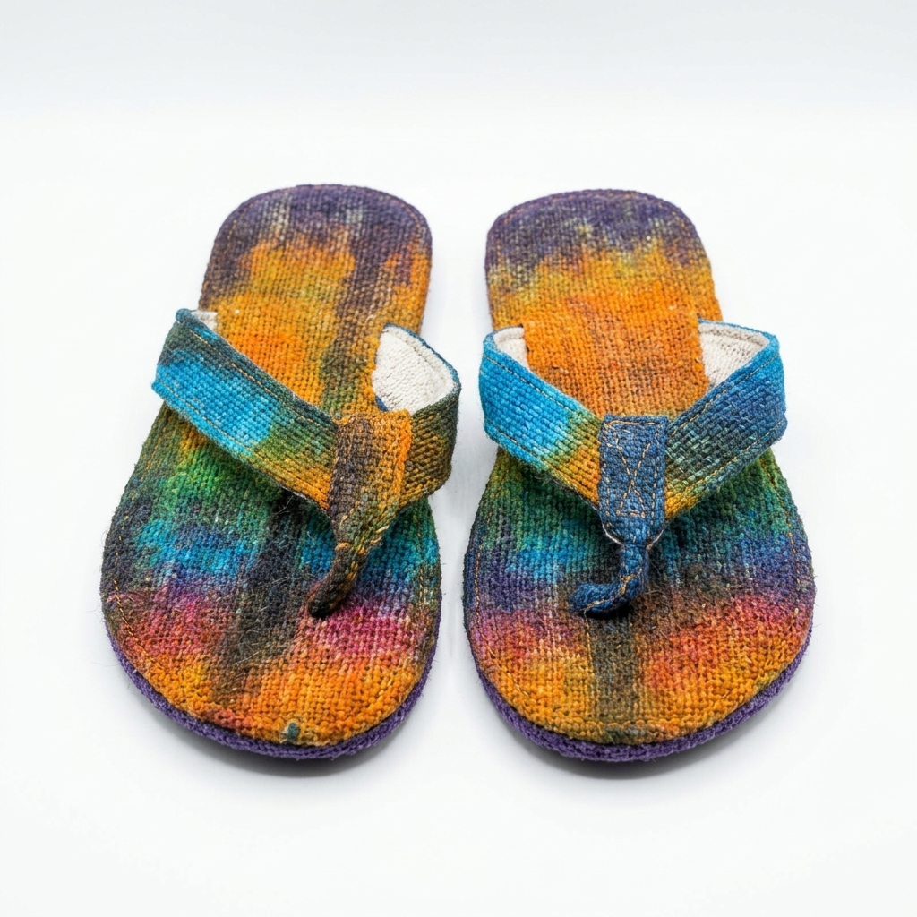 Hemp Flip Flops – Rainbow & Striped Tie Dye Vegan Hemp Sandals