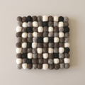 Monochrome Pebble Wool Felt Trivet Heat Mat – Handmade Pot Mat