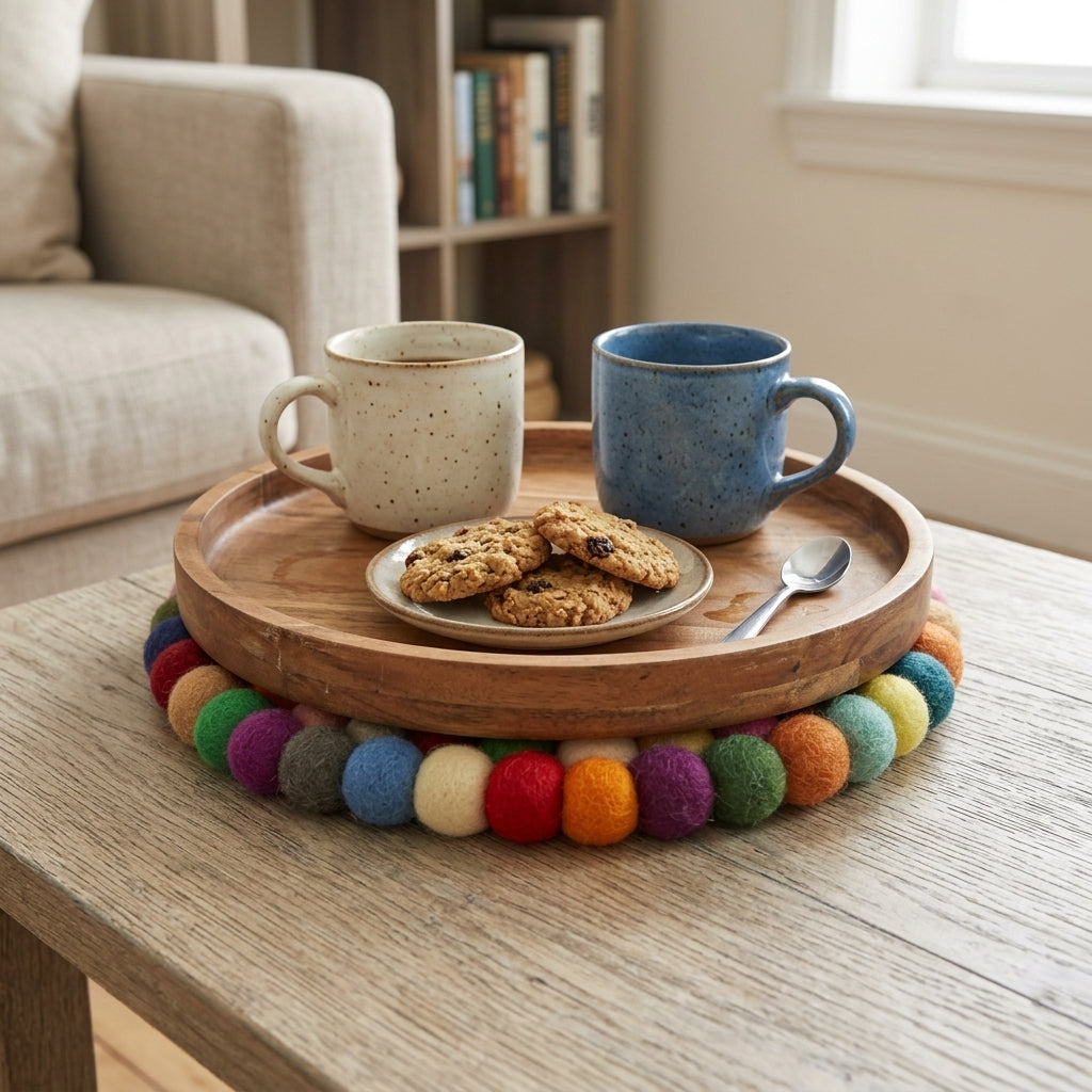 Confetti Wool Felt Trivet – Handmade Pot Mat