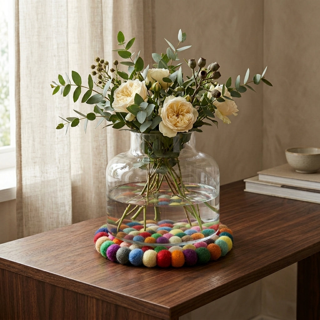 Confetti Wool Felt Trivet – Handmade Pot Mat