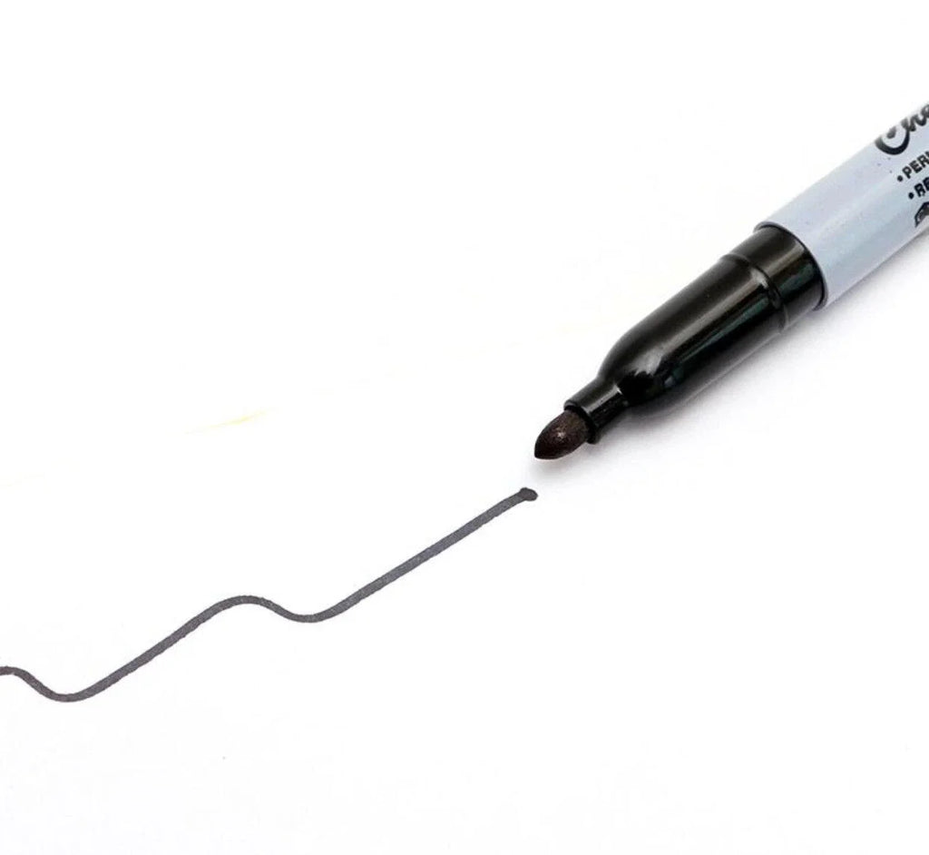12x Permanent Markers Black Office School Note Marker Pen Quick Dry Fine Point