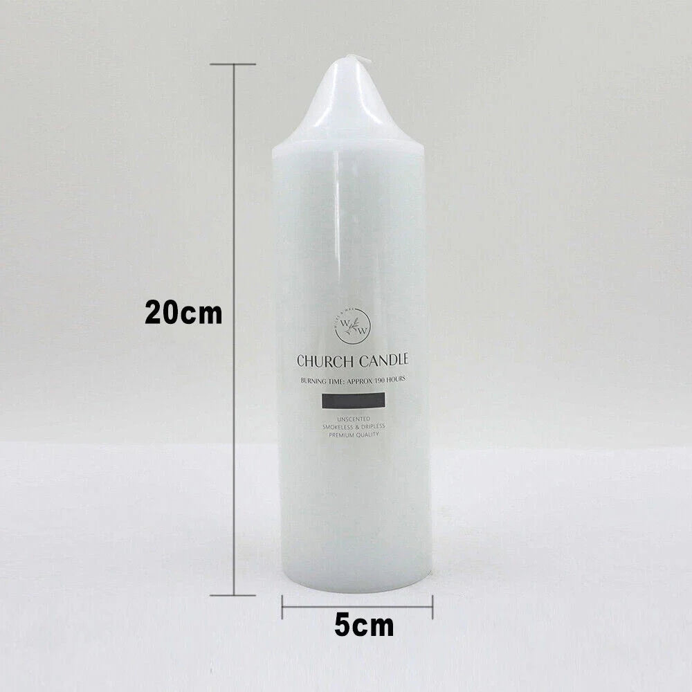 Church Pillar White Candle No Scent Wedding Lead