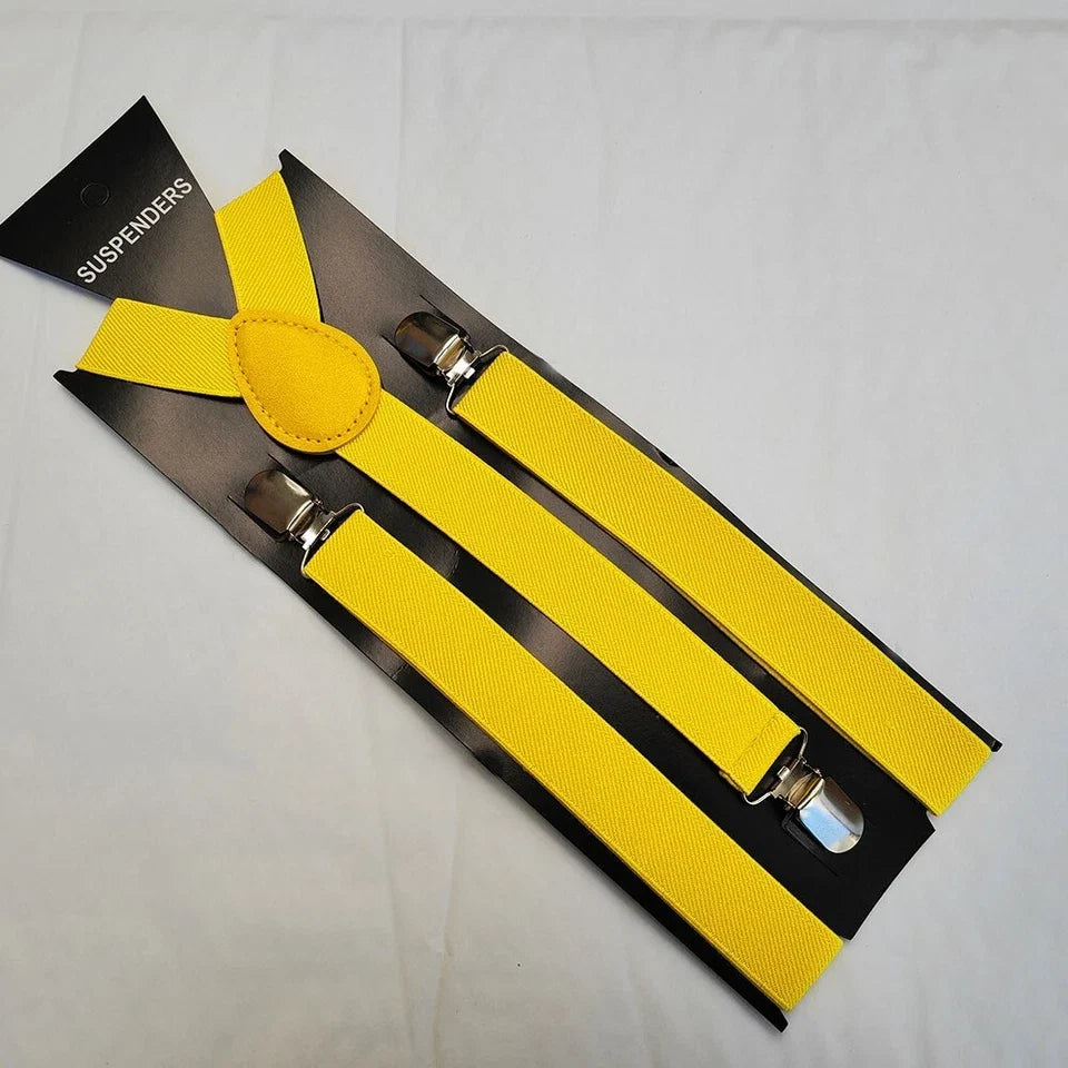 Mens Suspenders Braces Elastic Strong Adjustable Formal Wedding