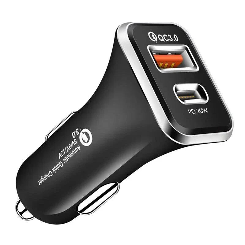 Type C Car Charger Adapter USB QC3.0 PD Type-C Quick Charging Cigarette Lighter