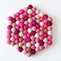 Berry Pop Pink Wool Felt Trivet Heat Mat – Handmade Pot Mat